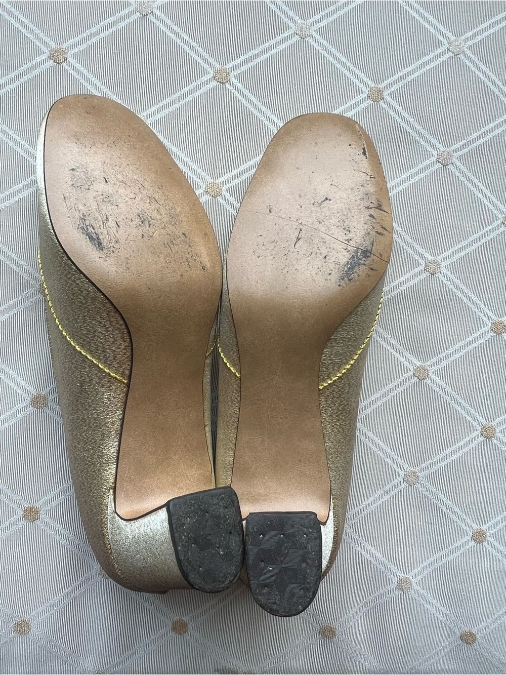Vintage Balenciaga Custom Originals Gold Metallic Sparkle Pumps Heels 65B Rare - Picture 8 of 12